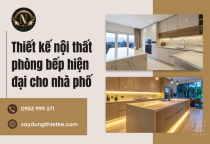 Thiết kế nội thất phòng bếp hiện đại cho nhà phố