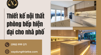 Thiết kế nội thất phòng bếp hiện đại cho nhà phố