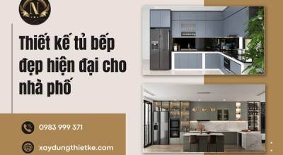 Thiết kế tủ bếp đẹp hiện đại cho nhà phố
