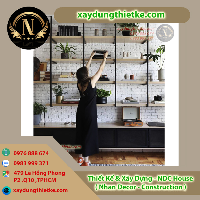 Kệ Trang Trí Mẫu Đơn Giản Với Đường Nét Mạnh Mẽ