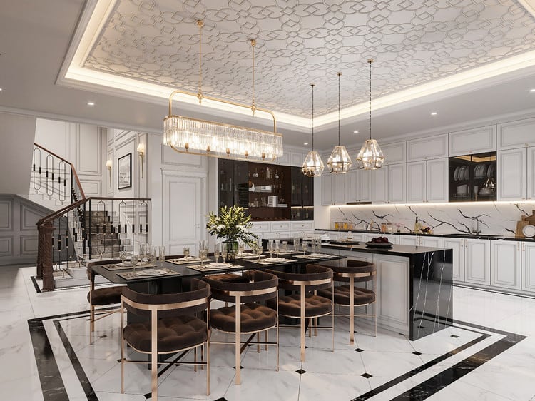 Thiết kế phòng bếp và phòng ăn tiện nghi