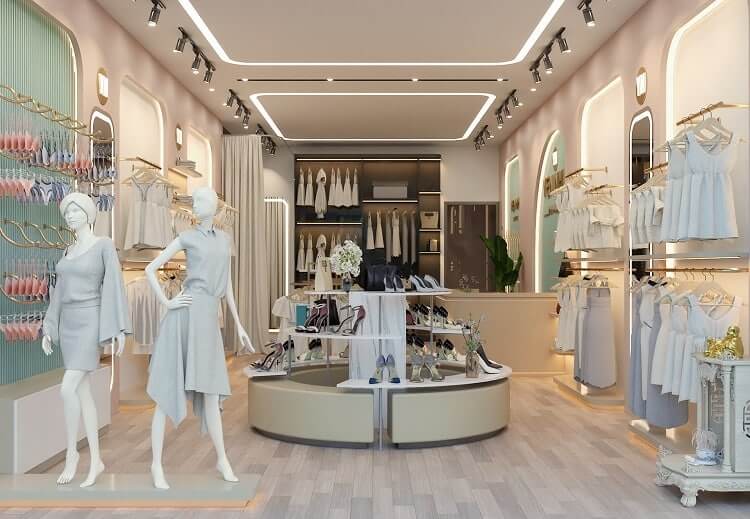 Màu sắc, chất liệu và chi tiết trang trí trong thiết kế shop thời trang
